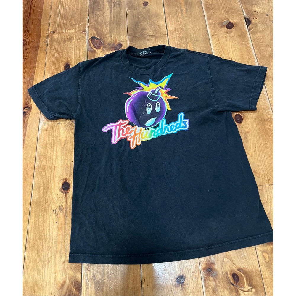 The Hundreds Adam Bomb Rainbow Graphic T-Shirt Black Mens Large Streetwear Tee
